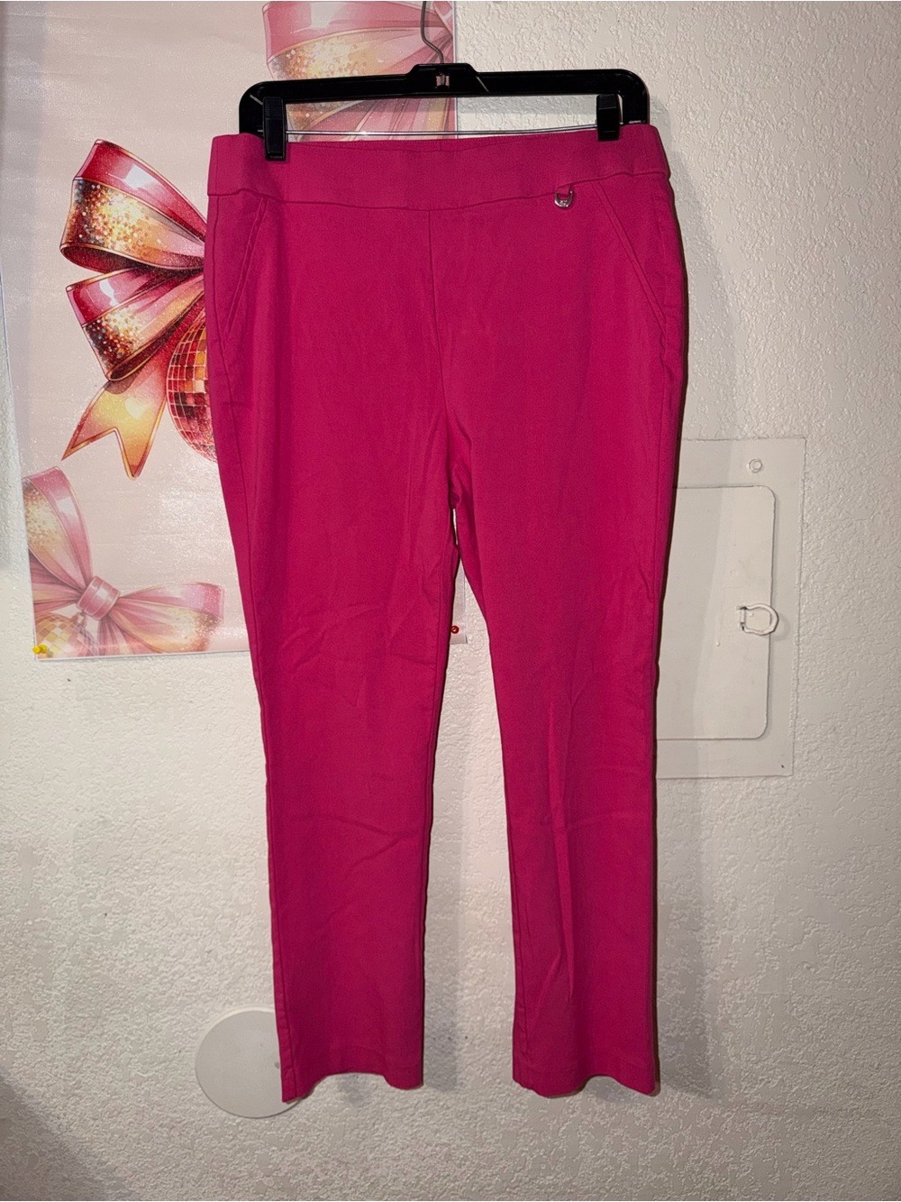 Rafaella Bright Pink Straight-Leg Pants